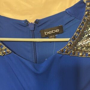 Bebe Blue Dress with Sequin Details